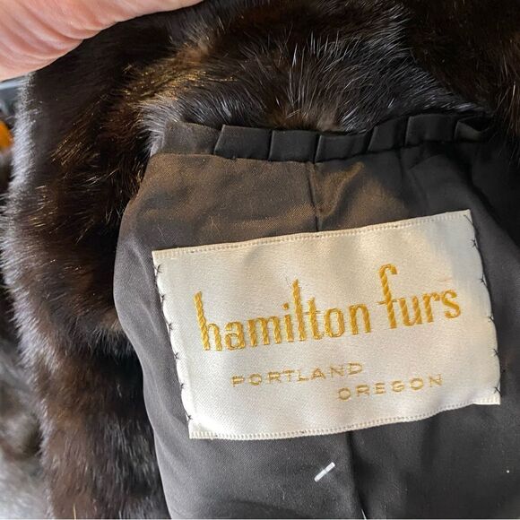 Mink fur coat by Pierre Cardin designer vintage 1970s Sz M rare - Picture 9 of 9